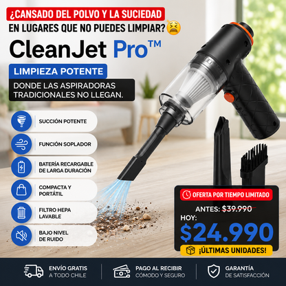 CleanJet Pro™-Limpieza potente donde las aspiradoras tradicionales no llegan