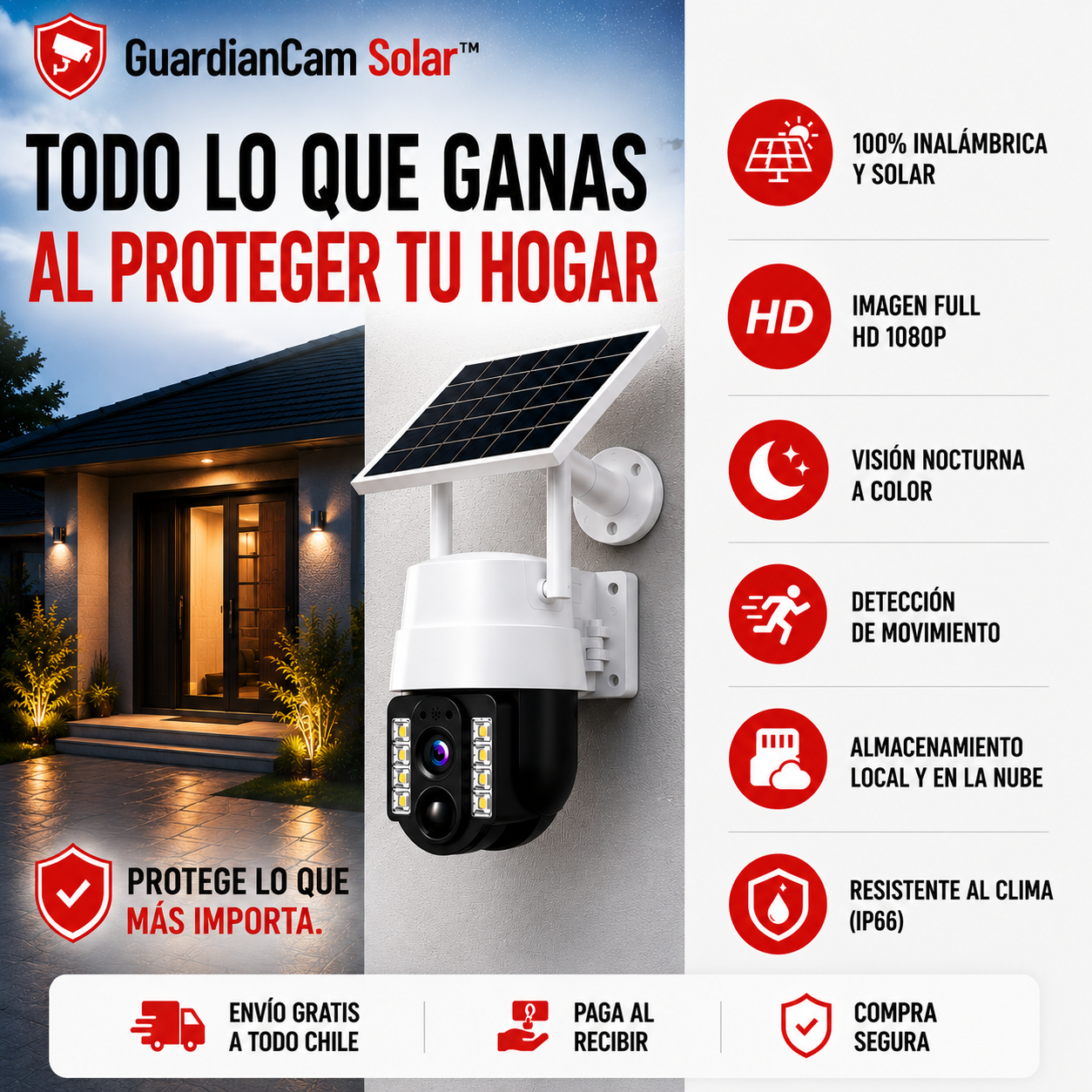 GuardianCam Solar™-Protege lo que más importa.